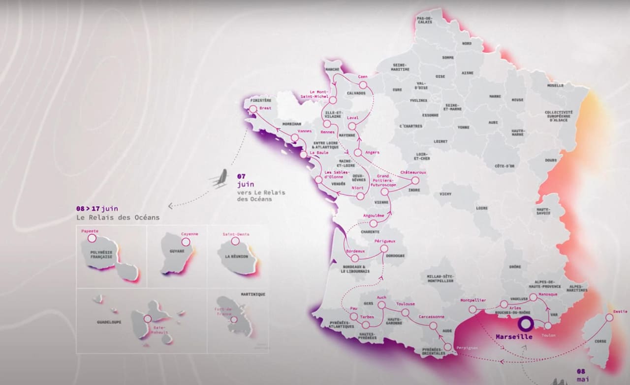 parcours de flamme olympique 2024 : la carte