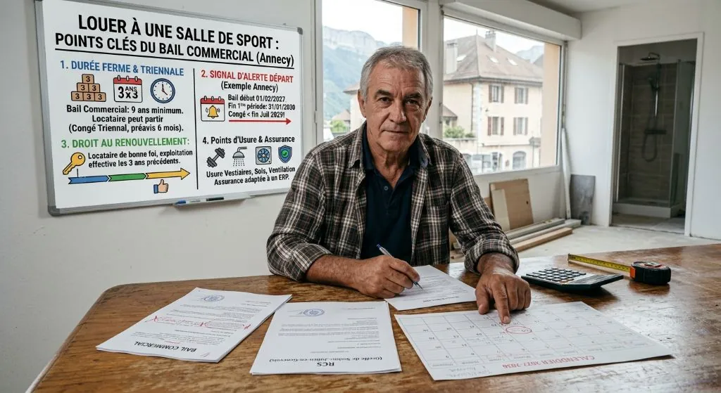 Louer un local à une salle de sport : ce que le bail commercial impose au propriétaire